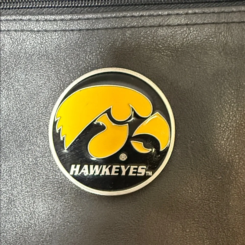Leeds University of Iowa Hawkeyes Black Faux Leather Briefcase Laptop Bag Mens